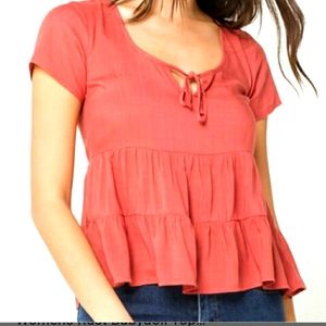 Nwt!  Mauve Solid Tier Babydoll Top